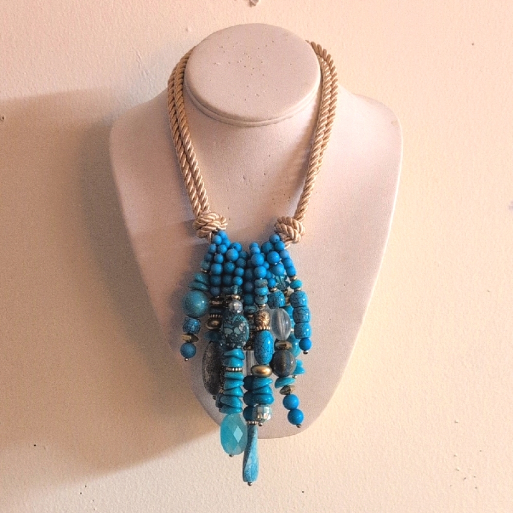 FauxTurquoise Beaded Necklace